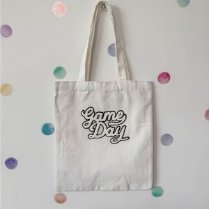 White 'Game Day' Tote Bag